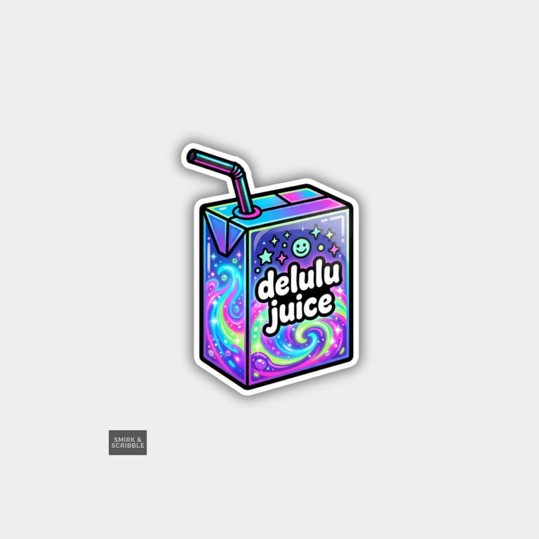 Funny Cheeky Juice Box Sticker For Adults - Delulu