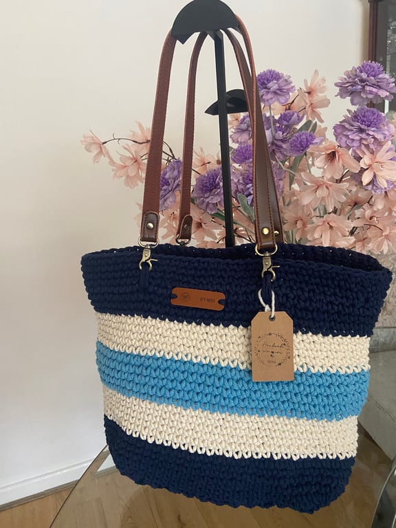 Handmade macrame crochet tote bag 