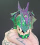 Dragon head finger puppet.  Green and purple  - Image 2