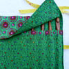Green Fabric Roll Up Crochet Hook Holder with 12 Bamboo Crochet Hooks