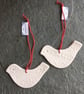 Love Bird White dotted porcelain Christmas decoration favour Quantity 2