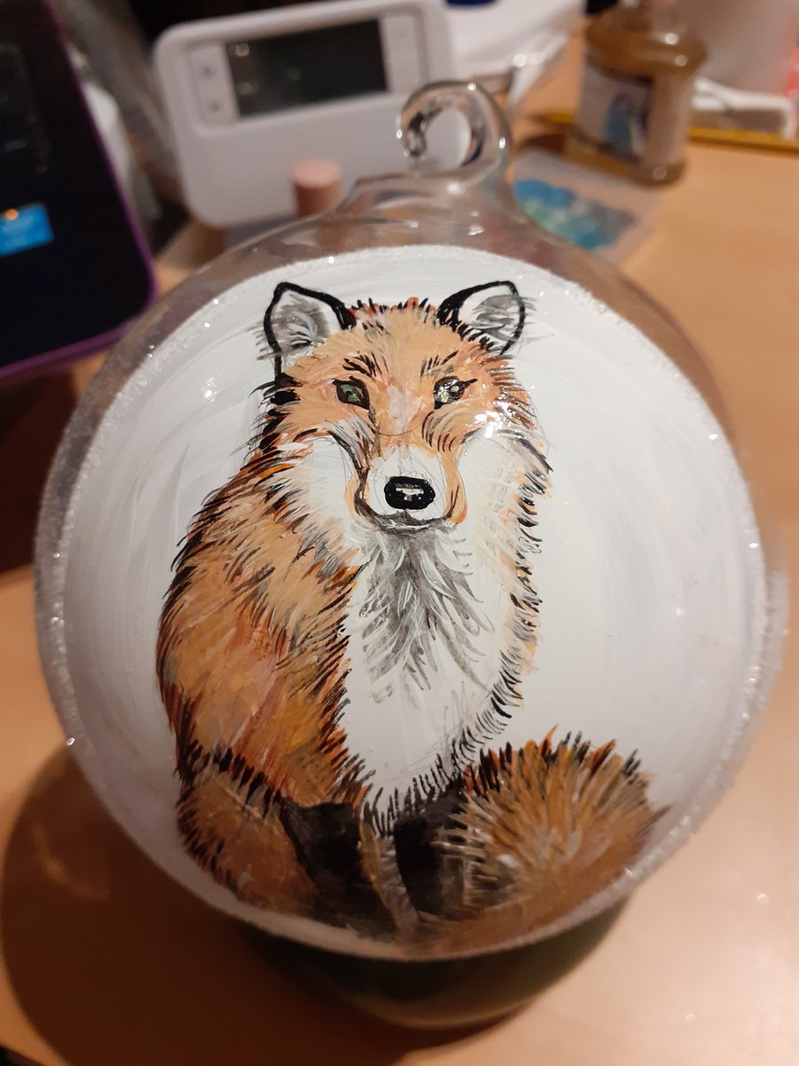 Glass bauble with fox