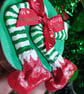 Elf legs Christmas tree decoration, made from air dry clay - Folksy
