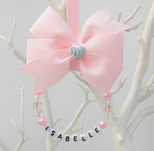 Personalised Pram Charm,Pink pram charm,New Baby girl gift,Baby shower gift