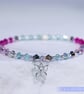 Bracelet beautiful Swarovski and sterling silver butterfly charm handmade - Image 2