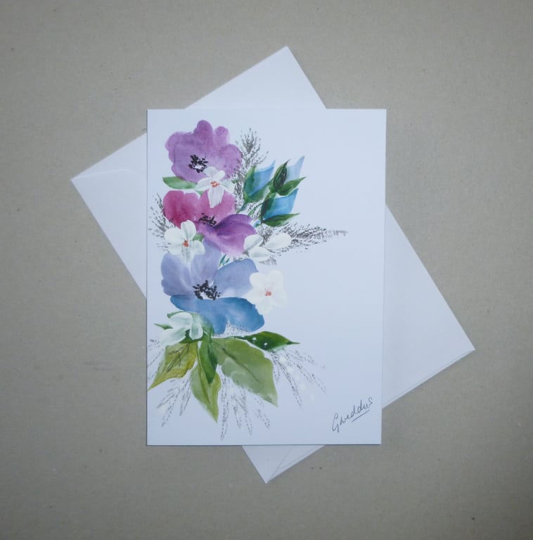 original art hand painted blank greetings  card ( ref FA 24 B5 )