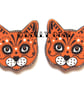 Ginger Cat Earrings Sugar Skull Style by Dolly Cool Kitty Day of the Dead