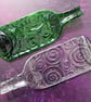 Handmade Fused Glass Recycled Wine Bottle Spiral Plate With Raised Neck Handle - Image 8