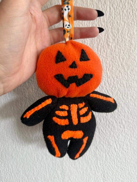 Pumpkin Plush Bag Charm, Decoration.