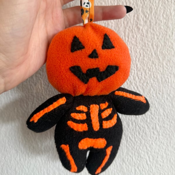 Pumpkin Plush Bag Charm, Decoration.