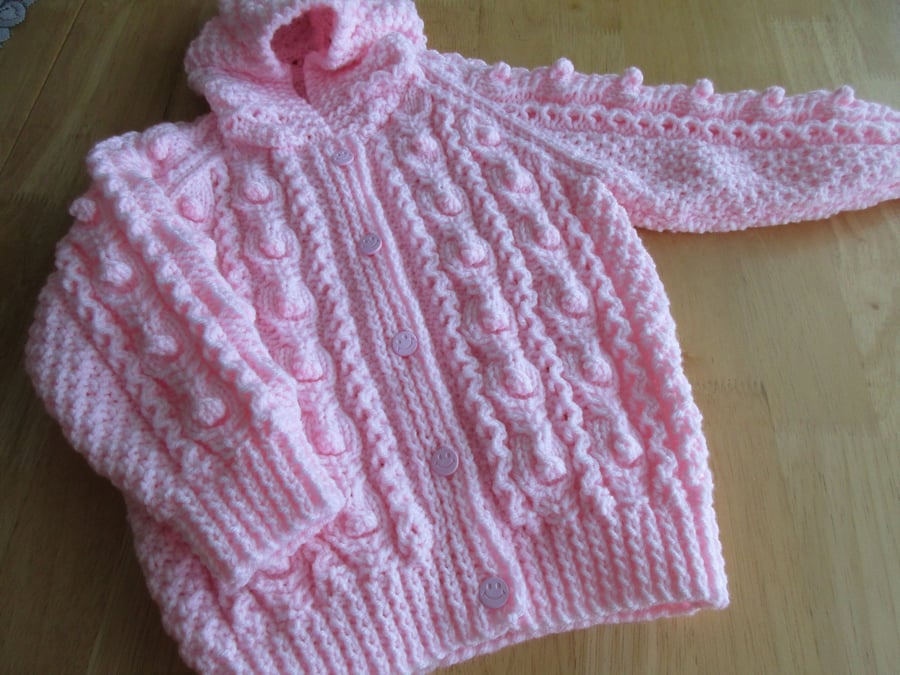 Custom Order for Margaret K 22" Girls Aran Jacket with Hood