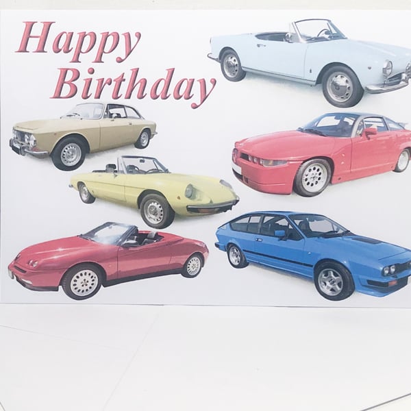 Alfa Romeo Classic Cars - Birthday, Anniversary, Retirement or Plain Card