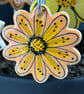 Handmade Stoneware Ceramic Flower Stake - Orange - Image 1