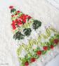 HAND EMBROIDERED CHRISTMAS TREE CARD WINTER FOLIAGE - Image 2