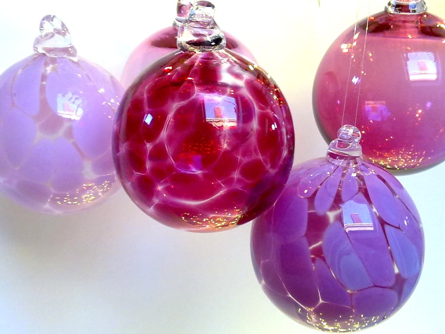 Ruby Hand Blown Glass Bauble, Light Catcher