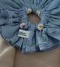 Silver Grey Satin Tulle Net XL Scrunchies, Daisy Lacey Ruffle Frill Scrunchies - Image 5