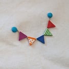 Handmade Polymer Clay Pin - Celebration Bunting Brooch