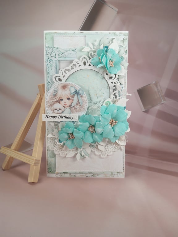 Handmade Birthday Card (57) White Window Box Included