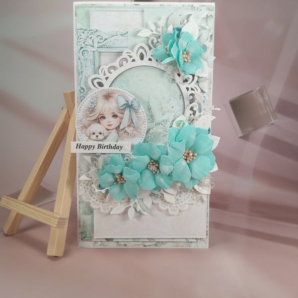 Handmade Birthday Card (57) White Window Box Included