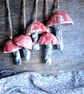 ceramic hanging mushroom red medium - Image 2