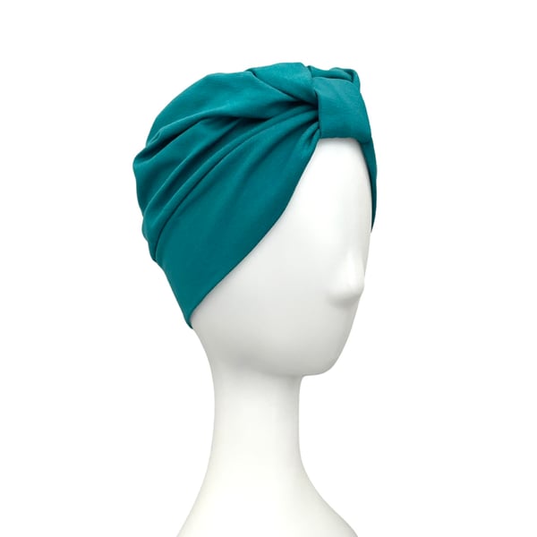 Teal Turban for Women, Women's Chemo Turban Hat, Cotton Turban, Vintage Turban