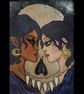 'Til Death - Original A4 Sapphic Dark Fantasy Celestial Skull Illusion Art