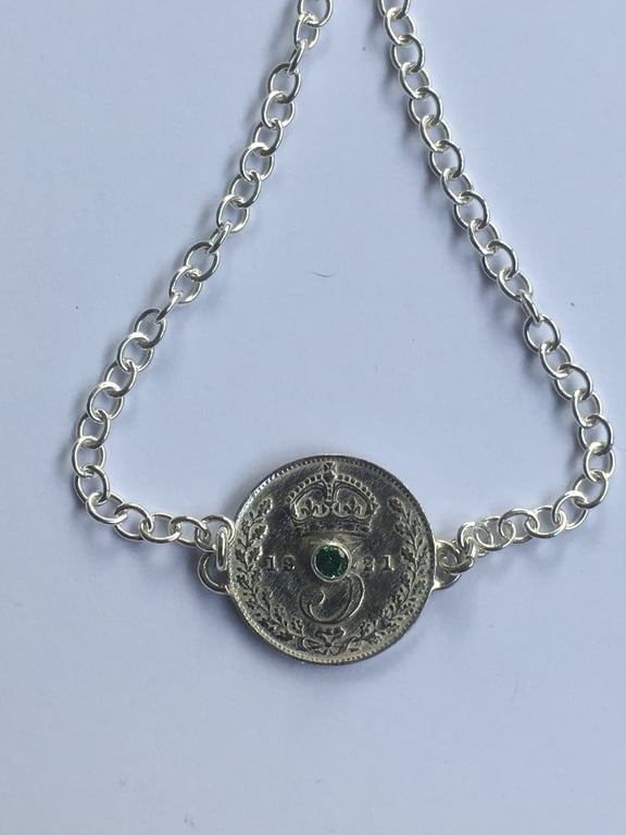 Tsarvorite 1921Threepence Bracelet 