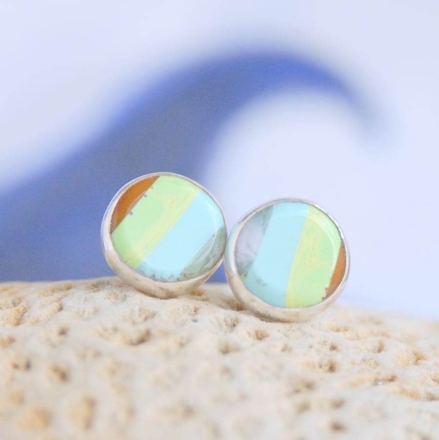 Pastel surfite stud earrings