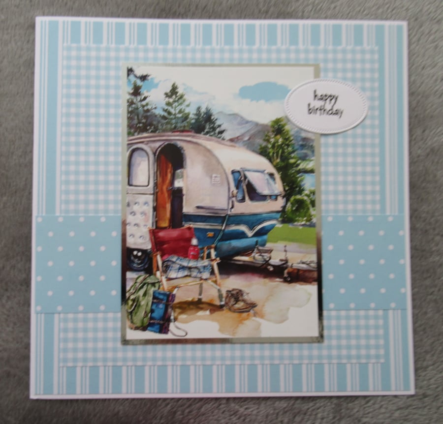 Caravan Holiday Large Birthday Card