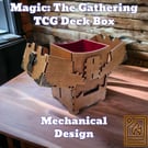 Magic:The Gathering Handmade Wooden MTG Deck Box: Mechanical Design felt Lined