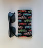 Classic Racing Cars Print Quilted Fabric Glasses Case