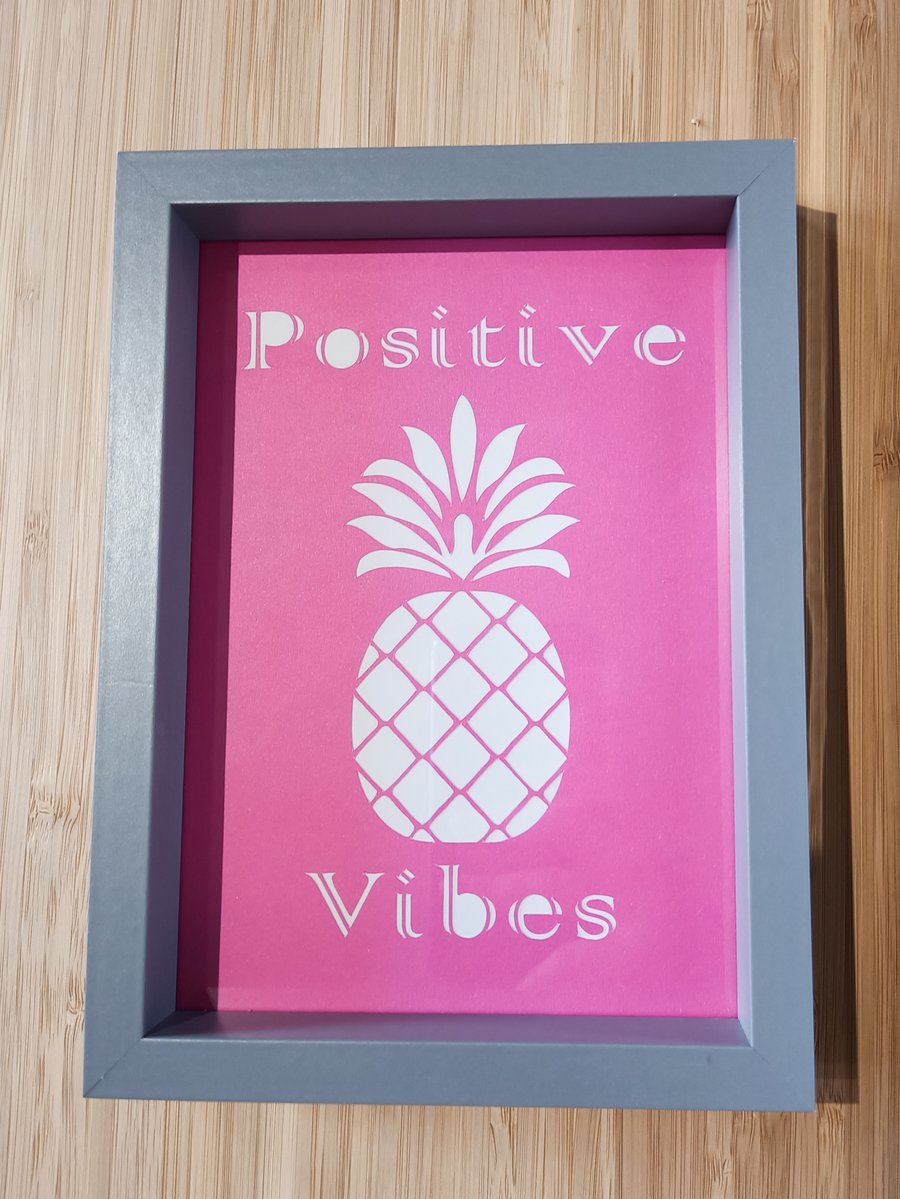 Pineapple 'Positive Vibes' Framed Print 
