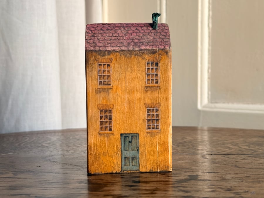 Little Wooden House with a Green Door