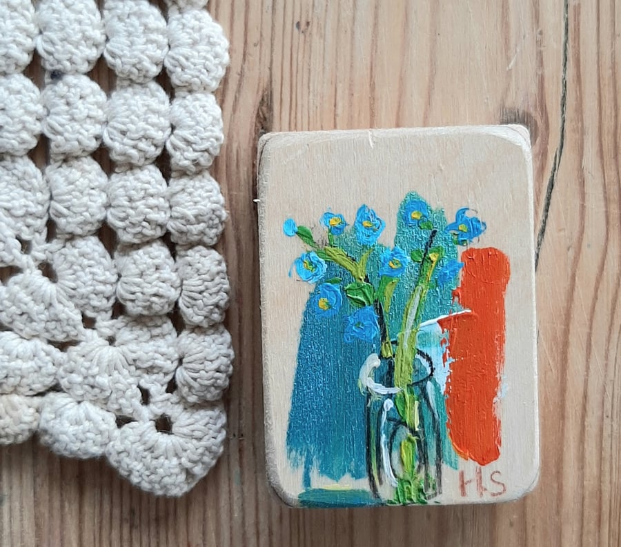 Tiny flower painting miniature 