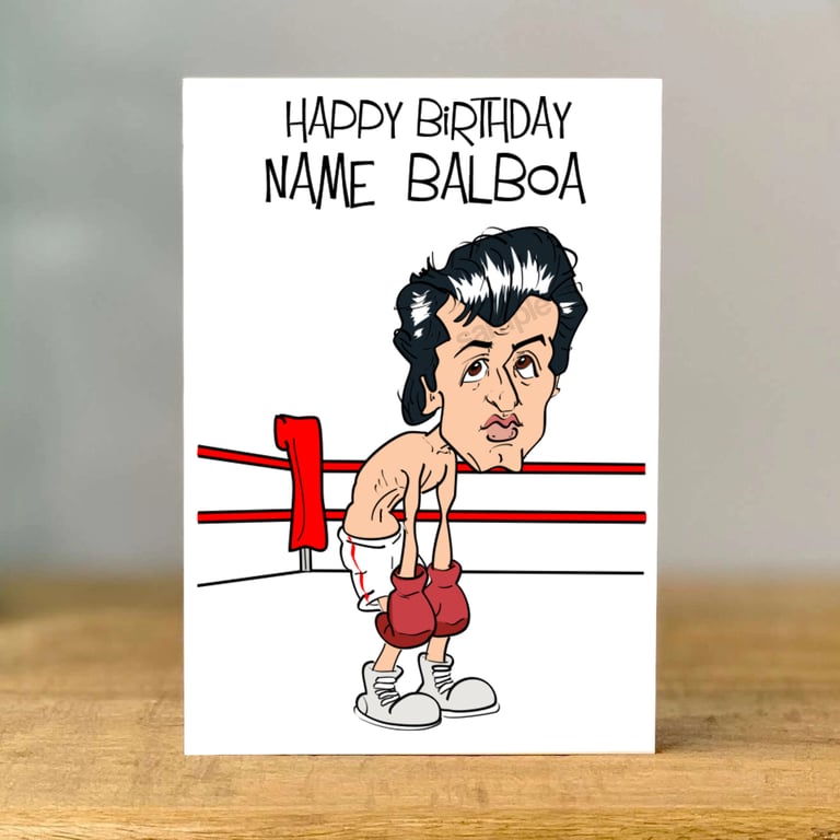 Personalised Boxing Birthday Card, Rocky