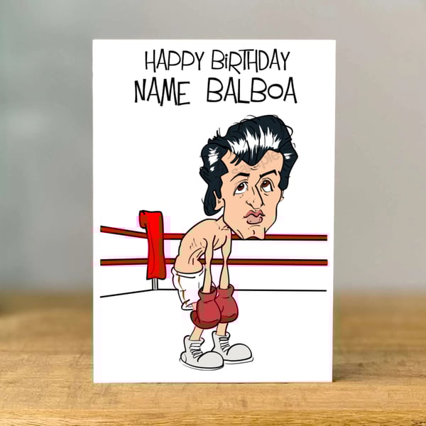 Personalised Boxing Birthday Card, Rocky