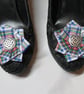 White Dress Stewart Handmade  Scottish Tartan Plaid Shoe Clips 