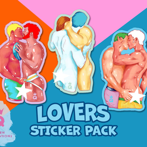LOVERS sticker pack, waterproof vinyl gay stickers