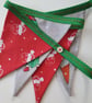 Novelty Christmas Veggies Bunting on Green Binding