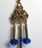 Blue Crystal Dangly Earrings - Image 4