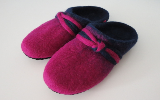 SALE- Merino Wool Felted Slippers- 24cm 4-4.5UK (Regular Width)