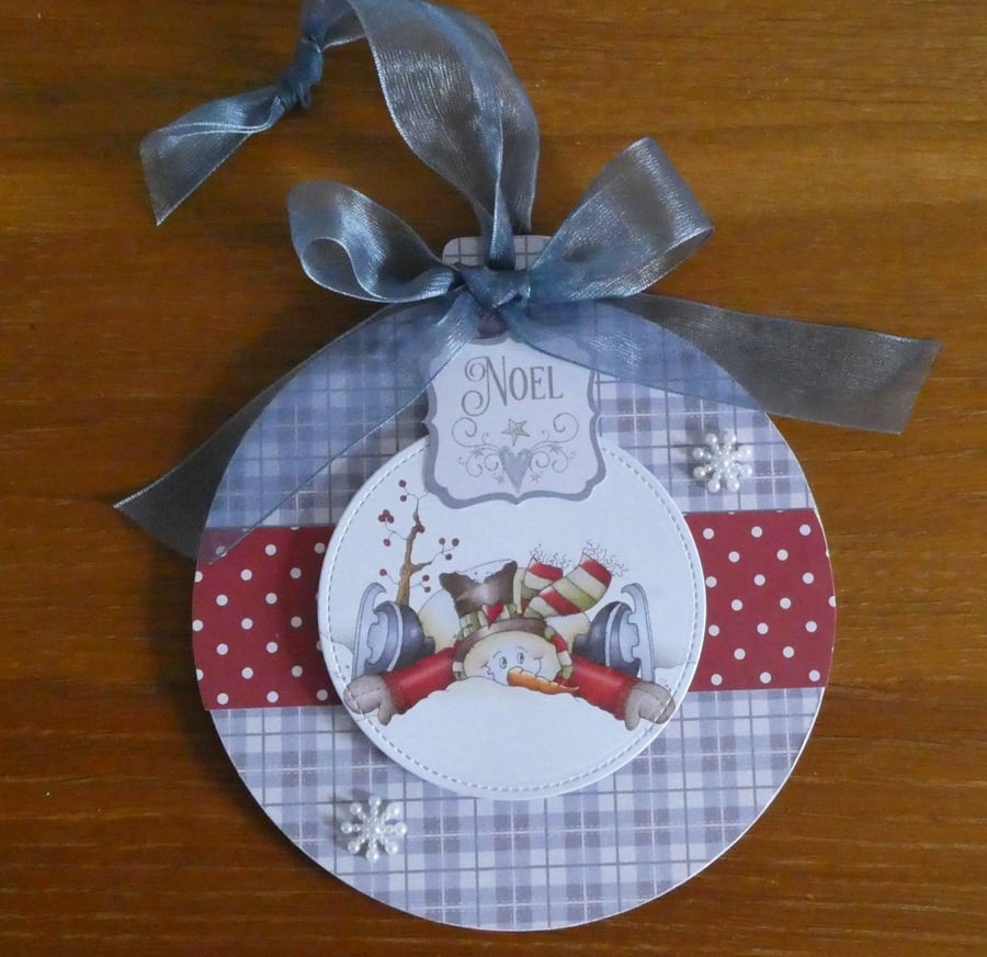 Sale - Large Skating Snowman Decoration