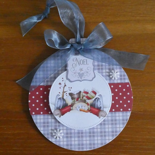 Sale - Large Skating Snowman Decoration