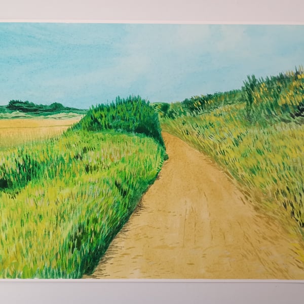 Countryside Path - Original Gouache Painting on Arches Paper