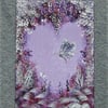 original art fantasy purple glitter butterfly heart garden ( ref F 236 )