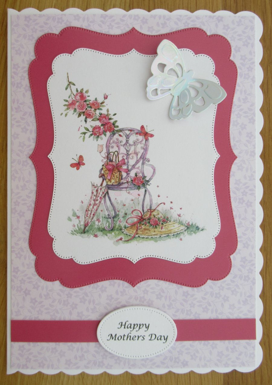 Garden Chair & Roses - A5 Mother's Day Card