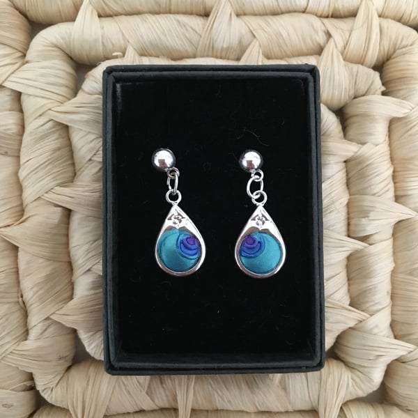 Raindrop Peacock Colours Earrings