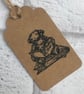 Hand Stamped Teddy Bear Gift Tags (Pack of 10) Kraft Card Birthday, Baby, Weddin - Image 2