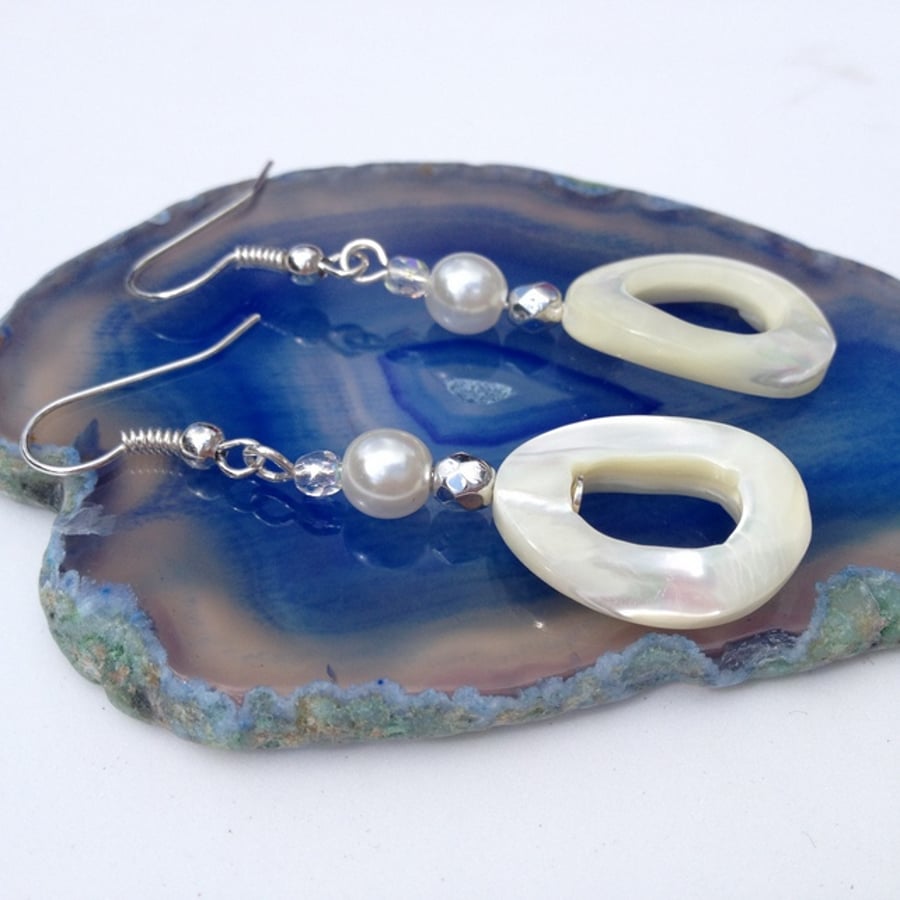 White Shell Earrings