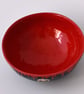 A133 Small skull bowl in black and scarlet (Free UK postage) - Image 2